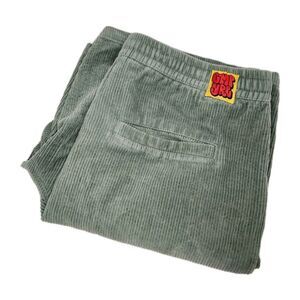 Empyre Shorts Men's L Green Corduroy Drawstring Flat Cotton Skateboard Y2K‎ 11"